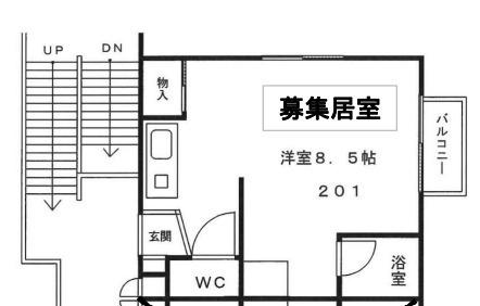ラムールイワヤ(ワンルーム/2階)の間取り写真