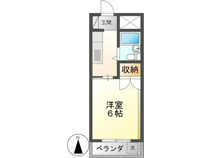 フォレスト18(1K/2階)の間取り写真