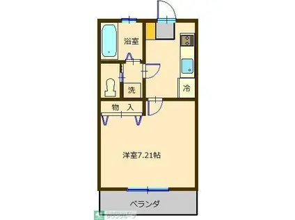 リアルフラット(ワンルーム/1階)の間取り写真