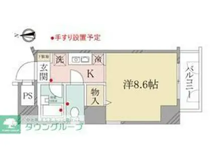 メインステージ新中野駅前(ワンルーム/8階)の間取り写真