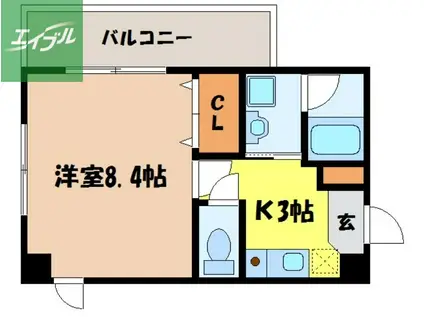 グリーンコート樺島(1K/5階)の間取り写真