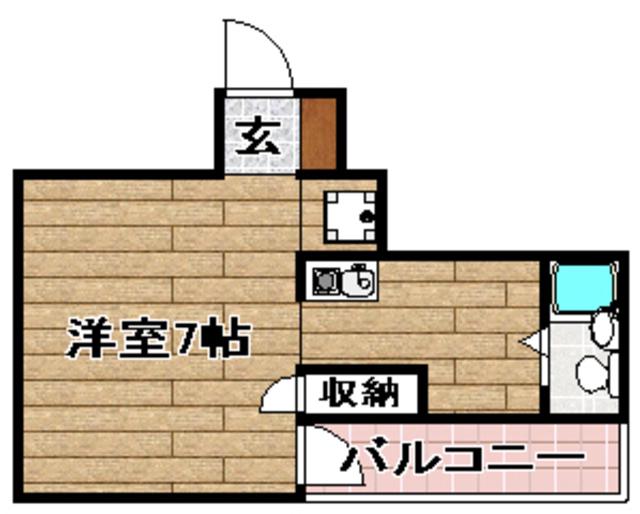 アップルハイツ富田(1K/4階)の間取り写真