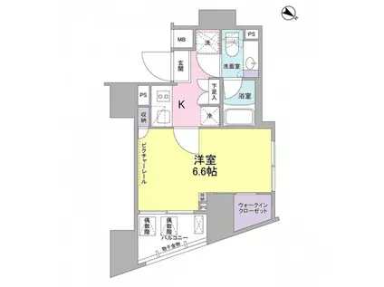 N SIL西五反田(1K/12階)の間取り写真