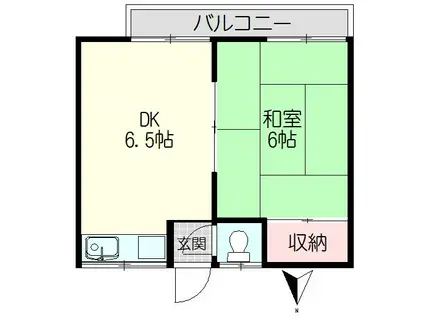 神宮荘(1DK/2階)の間取り写真