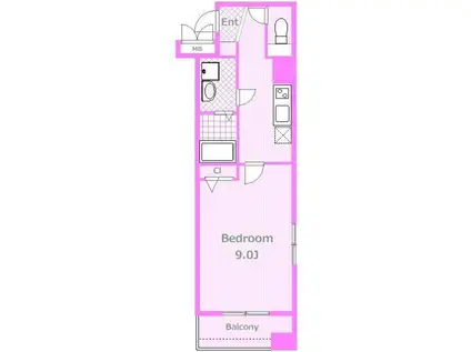 パワーハウスティーアイII(1K/7階)の間取り写真