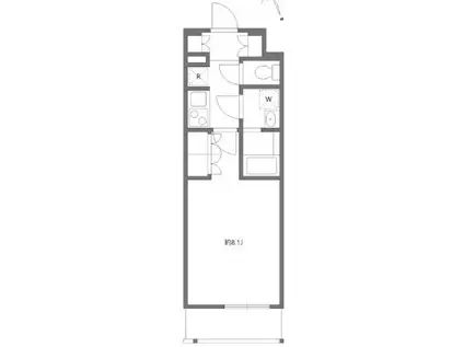 AZEST堀切菖蒲園II(1K/2階)の間取り写真