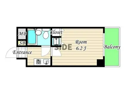 アクエルド都島(1K/10階)の間取り写真