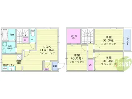 メゾン クリヨン(3LDK/1階)の間取り写真