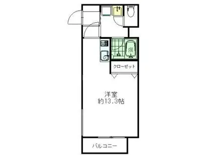 AXIS平尾2番館(ワンルーム/8階)の間取り写真