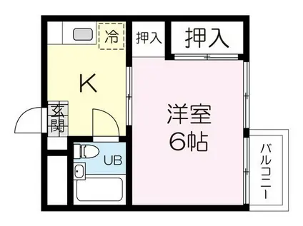 佐々木ビル(1K/2階)の間取り写真