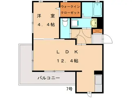 ライフガーデン上府北(1LDK/3階)の間取り写真