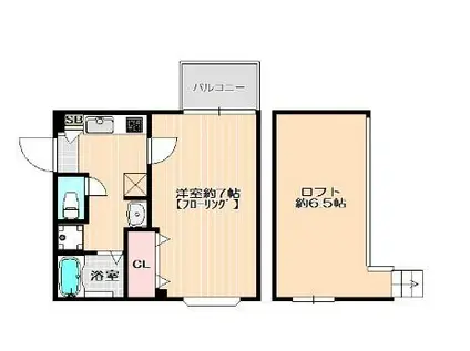 イル・グラッツィア大濠西I(1K/3階)の間取り写真