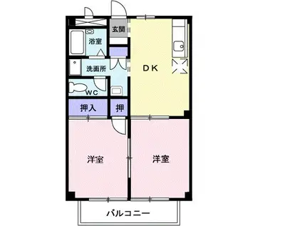 テラス美和(2DK/2階)の間取り写真