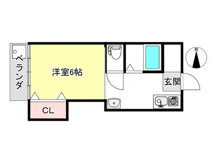 TAISEI北野(1K/1階)の間取り写真