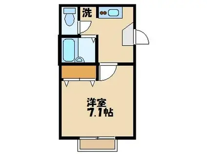 ラ ルーチェ(1K/1階)の間取り写真