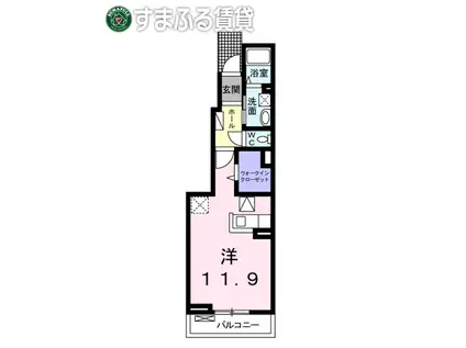 エテルナS(ワンルーム/1階)の間取り写真