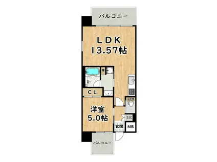 プレジオ御幣島ASIAN(1LDK/12階)の間取り写真