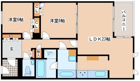 シルバーウィリアムス(2LDK/3階)の間取り写真