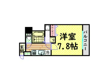 エイペックス大阪城西(1K/7階)の間取り写真