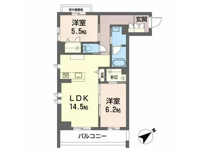 CLASSEUM連坊III(2LDK/3階)の間取り写真