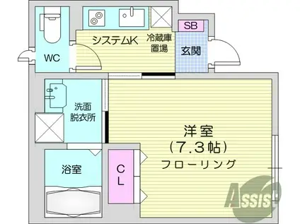 タカヨプレイス河原町(1K/1階)の間取り写真