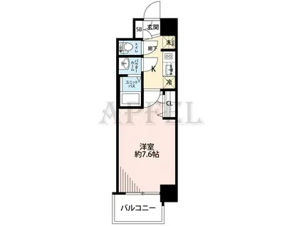 プレサンス堺筋本町センティス(1K/3階)の間取り写真