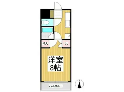 サウサリートイン上田(1K/2階)の間取り写真