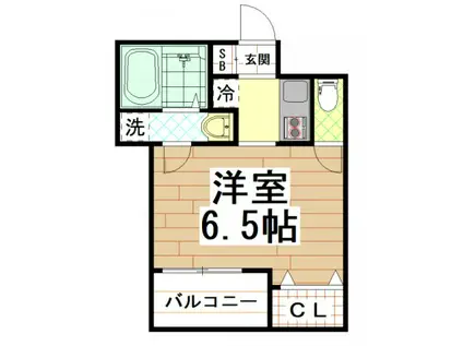 ノイヴェル近大前(1K/1階)の間取り写真