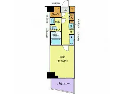 ディアレイシャス落合南長崎(1K/7階)の間取り写真