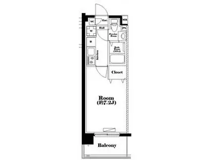 プレール・ドゥーク西川口II(1K/4階)の間取り写真