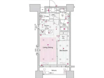 ガーラ・アヴェニュー浅草(1LDK/11階)の間取り写真