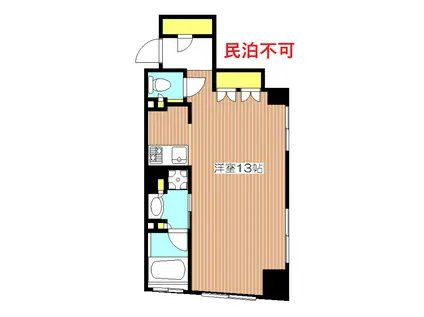 礼ゼロ プライマル杉並方南町 大型1K M(1K/1階)の間取り写真