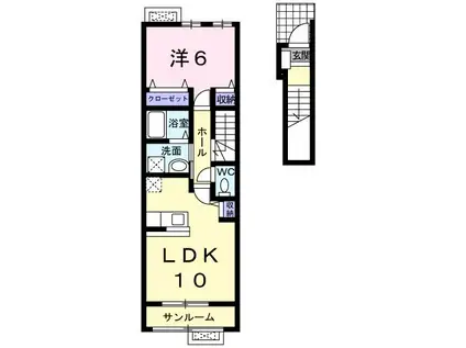 メゾン ド アンジュI(1LDK/2階)の間取り写真