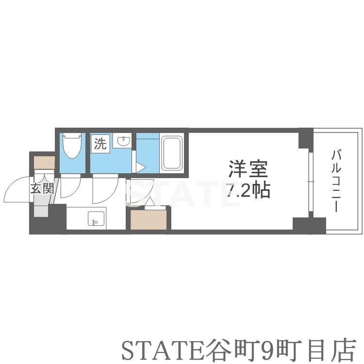 エスリードレジデンス大阪谷町ザ・マークス(1K/2階)の間取り写真