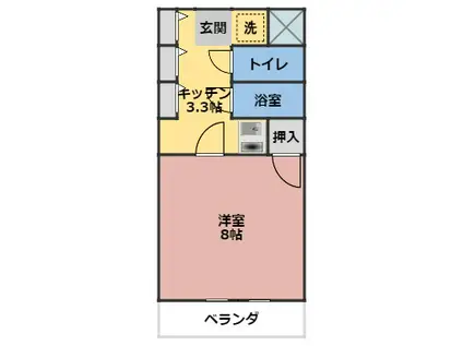 シャンテシノハラ(1K/1階)の間取り写真