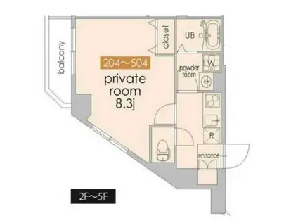 VILLE信濃町(1K/4階)の間取り写真