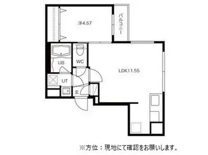 グランドサクセス中央通(1LDK/4階)の間取り写真