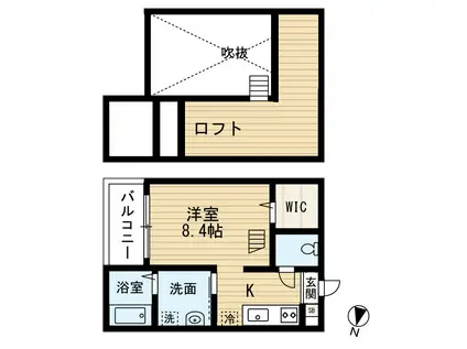 MONTANER(1K/2階)の間取り写真