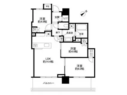 グレーシアタワーズ海老名ウエスト(3LDK/9階)の間取り写真