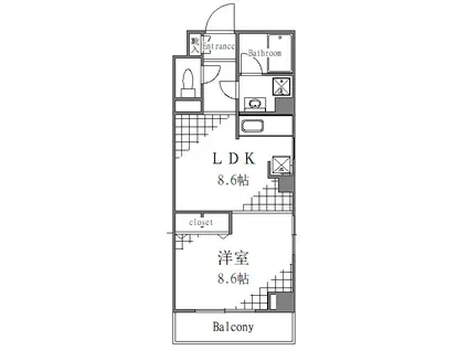 260111シャンティオン(1LDK/5階)の間取り写真