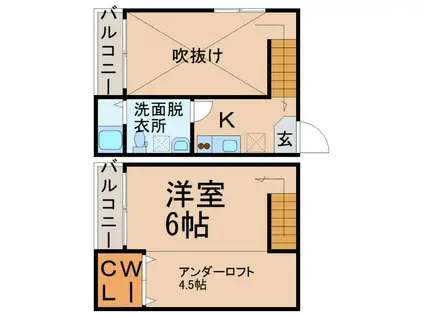 GRANDOLE 志賀本通 I (1K/1階)の間取り写真