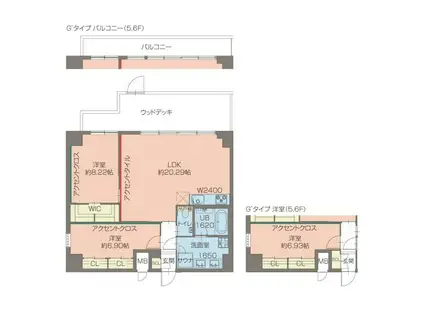 プレジオ西宮北口(2LDK/1階)の間取り写真