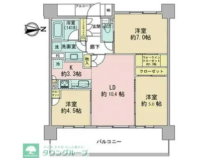 BELISTA高井戸駅前(3LDK/4階)の間取り写真