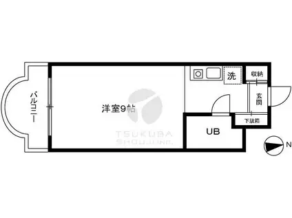 プレイス・イン・ホリカミ(ワンルーム/3階)の間取り写真