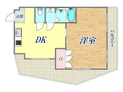 ライフシティサカイ(1DK/3階)の間取り写真