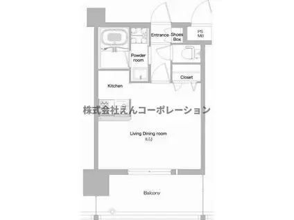 エンクレストNEO博多駅南(ワンルーム/7階)の間取り写真