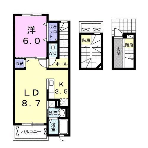メゾン ア ルエ(1LDK/3階)の間取り写真