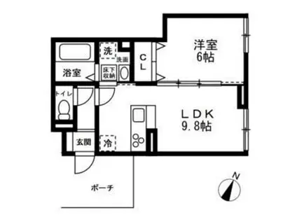 練馬区北町1丁目(1LDK/1階)の間取り写真