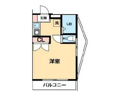 エコーバレー関口(ワンルーム/1階)の間取り写真