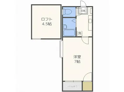 ういんぐ平尾(1K/2階)の間取り写真